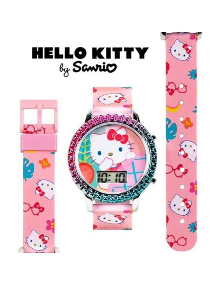 Reloj Digital Hello Kitty Accutime para Niñas Correa Rosa Reloj Digital Hello Kitty Accutime para Niñas Correa Rosa