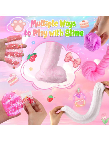 Kit de Slime Rosa para Niños - 6 Unidades - LAWOHO
