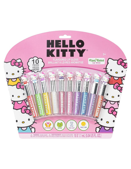 Juego de Brillo Labial Hello Kitty 10 Piezas para Niñas 3+ Juego de Brillo Labial Hello Kitty 10 Piezas para Niñas 3+