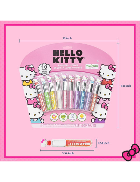 Juego de Brillo Labial Hello Kitty 10 Piezas para Niñas 3+ Juego de Brillo Labial Hello Kitty 10 Piezas para Niñas 3+