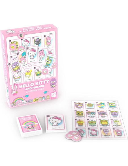Juego de Lotería Hello Kitty - Bingo Bilingüe 54 Cartas Juego de Lotería Hello Kitty - Bingo Bilingüe 54 Cartas