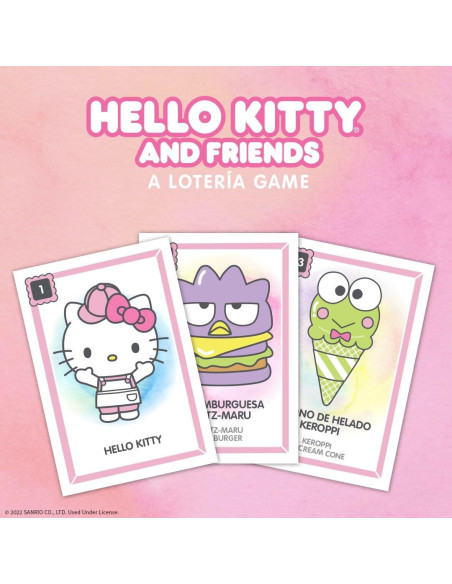 Juego de Lotería Hello Kitty - Bingo Bilingüe 54 Cartas Juego de Lotería Hello Kitty - Bingo Bilingüe 54 Cartas
