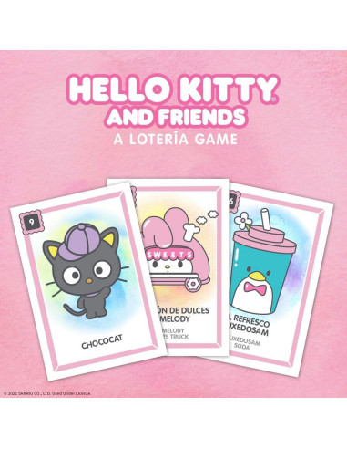 Juego de Lotería Hello Kitty - Bingo Bilingüe 54 Cartas