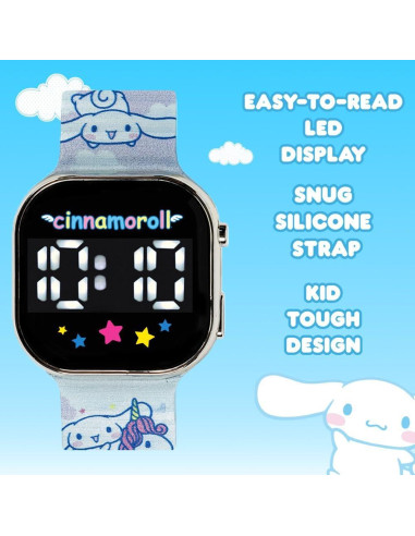 Reloj Infantil Cinnamoroll LED - Correa Plástica Ajustable
