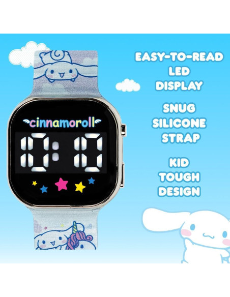 Reloj Infantil Cinnamoroll LED - Correa Plástica Ajustable Reloj Infantil Cinnamoroll LED - Correa Plástica Ajustable