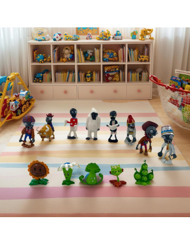 Conjunto de Juguetes Plantas vs Zombies 18 Piezas PVC