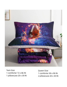 Conjunto de Edredón Deportivo Roscloud Reina 3P Galaxia Fútbol 2