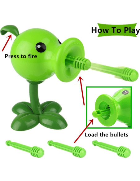 Juguetes de Plantas y Zombies JHESAO 4 PCS Figuras de Acción Juguetes de Plantas y Zombies JHESAO 4 PCS Figuras de Acción