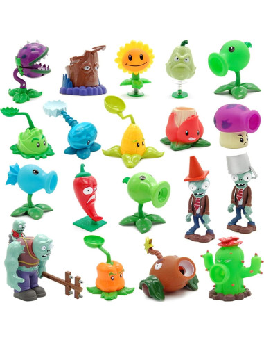 Juguetes de Plantas y Zombies JHESAO 4 PCS Figuras de Acción