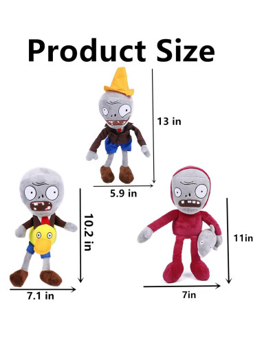Muñecos de Peluche Zombies 10 PCS JHESAO 13-30 cm Regalo Niños