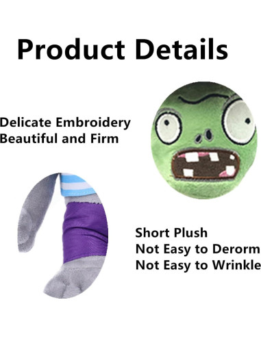 Set de 3 Peluches Plantas vs Zombies JHESAO - Martillo, Vaquero y Gargantuar Pirata
