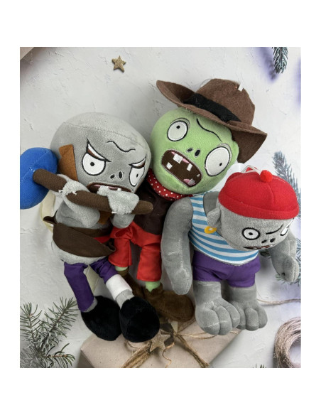Set de 3 Peluches Plantas vs Zombies JHESAO - Martillo, Vaquero y Gargantuar Pirata Set de 3 Peluches Plantas vs Zombies JHESAO - Martillo, Vaquero y Gargantuar Pirata