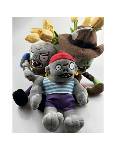 Set de 3 Peluches Plantas vs Zombies JHESAO - Martillo, Vaquero y Gargantuar Pirata