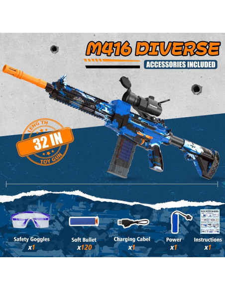 Blaster de Espuma Automático JIFTOK con 120 Dardos - Azul Blaster de Espuma Automático JIFTOK con 120 Dardos - Azul