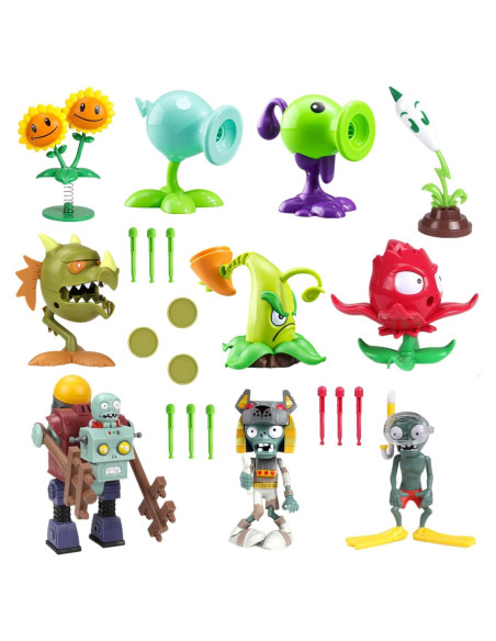 Set de 10 Juguetes de Figuras de Acción PVZ JHESAO 5-14cm Set de 10 Juguetes de Figuras de Acción PVZ JHESAO 5-14cm