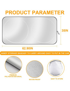 Protector Solar Plegable JUSTTOP para Coche 160x89 cm 2