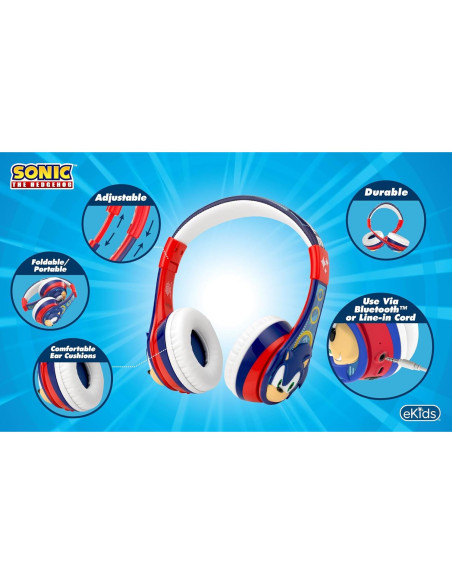 Auriculares Bluetooth eKids Sonic The Hedgehog para Niños Auriculares Bluetooth eKids Sonic The Hedgehog para Niños