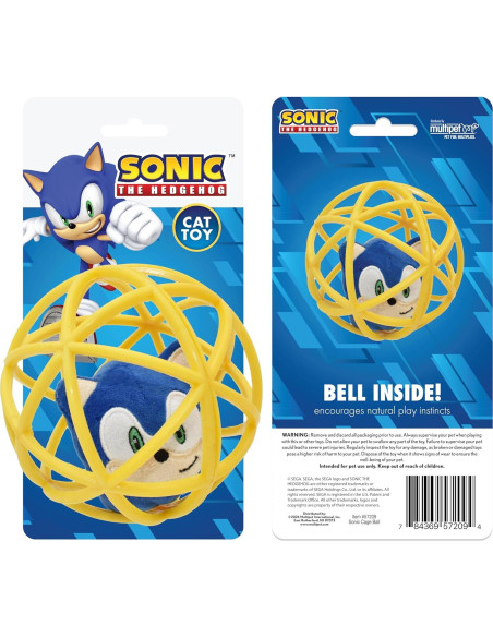 Bola de Jaula para Gatos Multipet Sonic con Campana 10.8 cm Bola de Jaula para Gatos Multipet Sonic con Campana 10.8 cm
