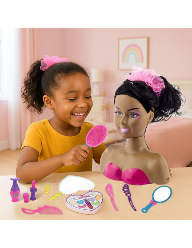 Cabeza de Muñeca de Maquillaje Afroamericana Liberty Imports 22.86 cm