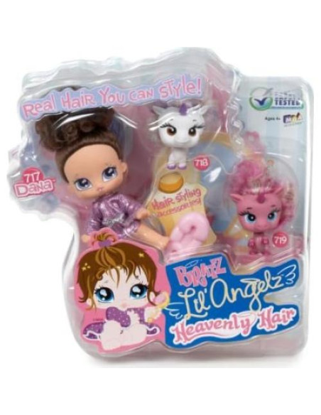 Muñeca Bratz Lil' Angelz Heavenly Hair Dana con 2 Unicornios Muñeca Bratz Lil' Angelz Heavenly Hair Dana con 2 Unicornios