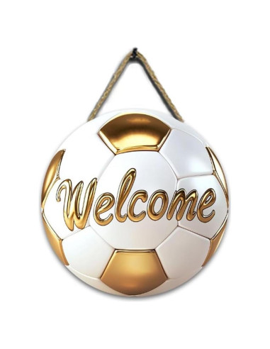Cartel Decorativo de Fútbol Ecoterra 30.48 cm Bienvenido