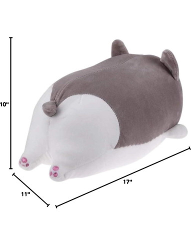 Cojín de Peluche Corgi Sofi 43.9cm Gris - Regalo Ideal