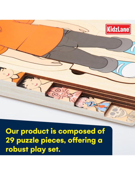 Rompecabezas de Madera Kidzlane Mi Cuerpo 5 Capas Educativo Rompecabezas de Madera Kidzlane Mi Cuerpo 5 Capas Educativo