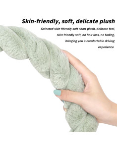 Funda de Volante AICEL Peluda 38 cm Antideslizante Verde 2