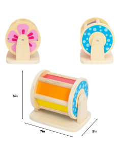 Tambor Giratorio Montessori WOODENFUN para Bebés 0-12 Meses 2