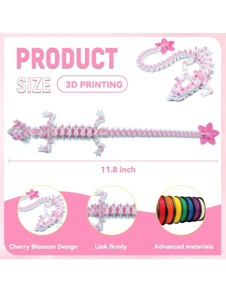 Dragón de Flor de Cerezo 3D Cinderwing3D 30 cm Arcoíris Dragón de Flor de Cerezo 3D Cinderwing3D 30 cm Arcoíris