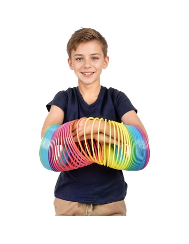 Resorte Jumbo Arcoíris Liberty Imports 16 cm - Juguete Clásico