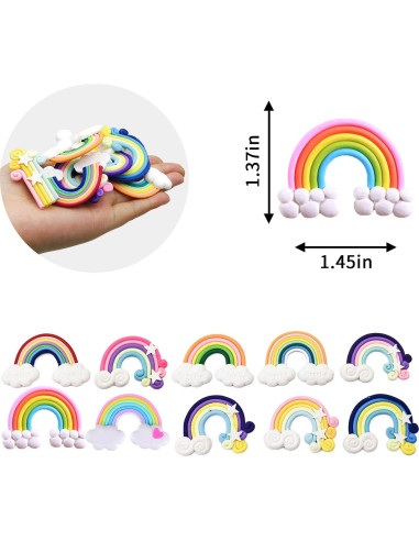 Juego de 10 Arcoíris en Miniatura PVC para Casa de Muñecas