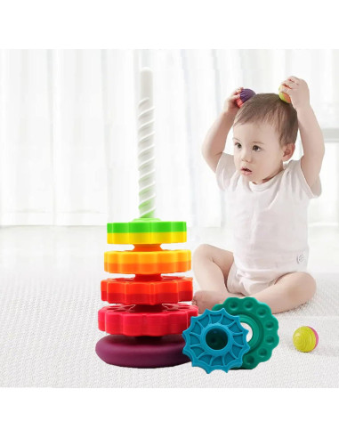 Juguete Apilable Giratorio LUCKFUTURE para Bebés 1-3 Años