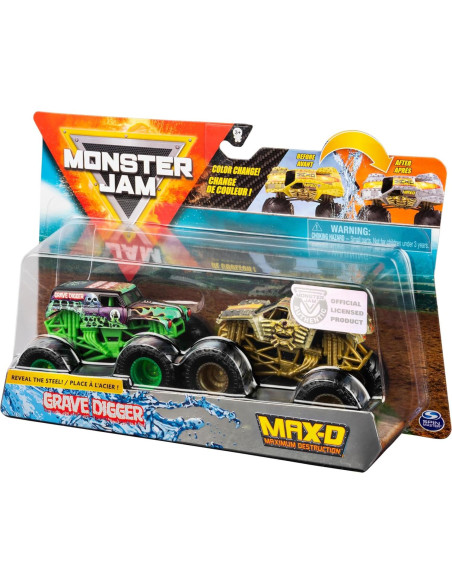 Camiones Monstruo Monster Jam 1:64 Grave Digger y Max D Camiones Monstruo Monster Jam 1:64 Grave Digger y Max D