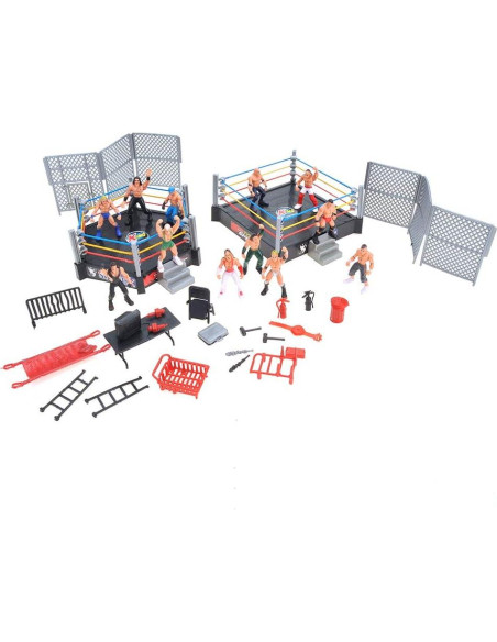 Set de Juguetes de Lucha Libre PowerTRC 32 Piezas con Anillos Set de Juguetes de Lucha Libre PowerTRC 32 Piezas con Anillos