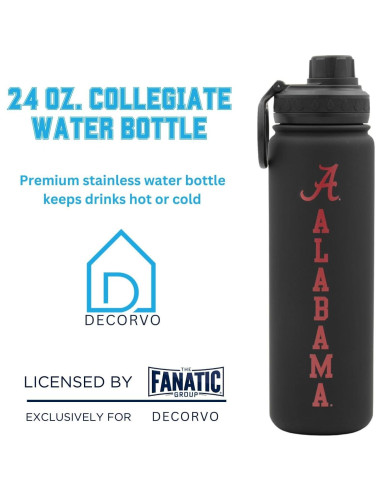 Botella de Agua Decorvo Acero Inoxidable 0.68L Aislada Negra