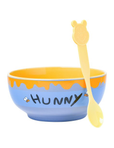 Tazón Cerámica Silver Buffalo Winnie the Pooh 28 Onzas con Cuchara