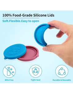 Tapas de Silicona Herméticas Volcanoes Club para Tarros Oui - 12 Pcs 2