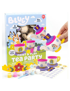 Juego de Té Pintar y Jugar Bluey - Set de Madera 6 Piezas