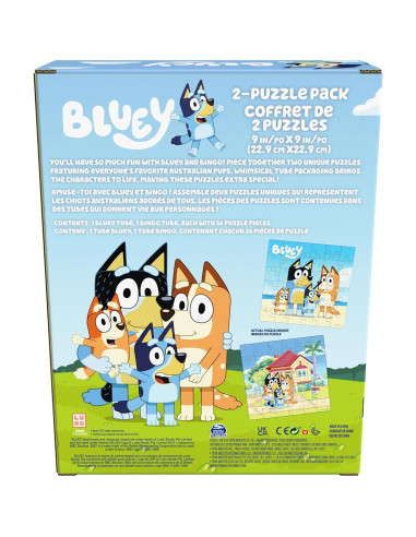 Rompecabezas Bluey Spin Master - 2 Piezas de 36 para Niños 3+