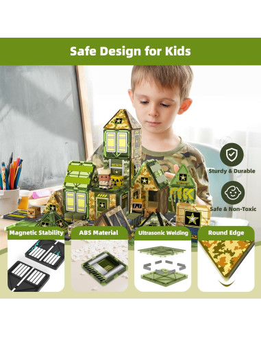 GobiDex 100PCS Azulejos Magnéticos con Soldados del Ejército