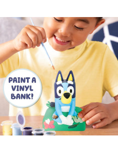 Banco de Cerdo Pintable Bluey con 12 Pinturas y Stickers 2