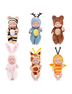 Muñecas Mini Bebé Linda ONEST - 6 Sets 10.16 cm con Ropa