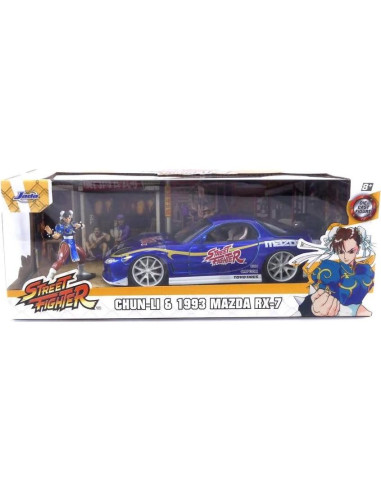 Set Juguete Street Fighter: Mazda RX-7 y Figura Chun-Li