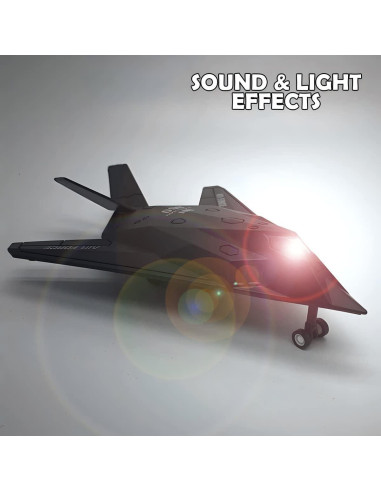 Juguete de avión militar Diecast Liberty Imports 20.32 cm con luces y sonido