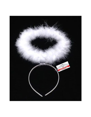 Diadema de Plumas de Marabú Blanca FashionWings para Adultos