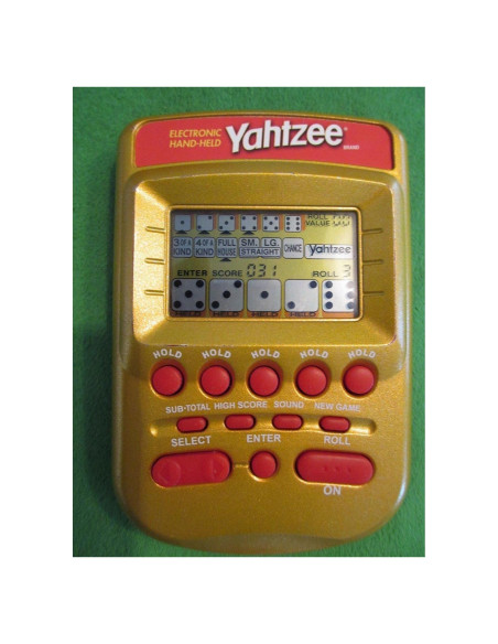 Juego de Mano Yahtzee Electrónico Milton Bradley Dorado Juego de Mano Yahtzee Electrónico Milton Bradley Dorado
