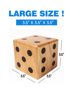 Set de Dados Gigantes de Madera GSE 3.5" con Bolsa y Puntuación 2