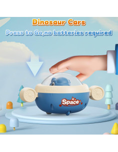Coches de Juguete Dinosaurio Numberfun - Paquete de 4 para Bebés 2
