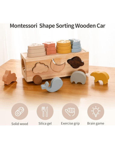 Clasificador de Formas de Madera Samonyed para Niños 1-3 Años